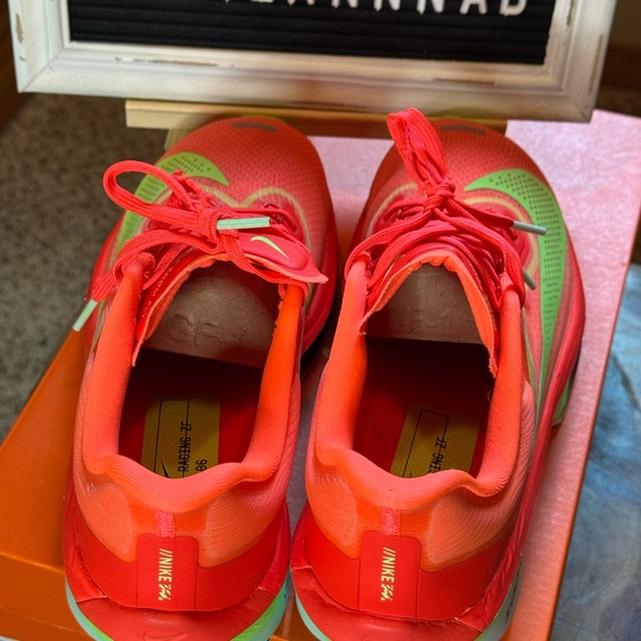 Nike Women’s Zoom Fly 6 Bright Orange and Neon Yellow/Green Shoes - Picture 5 of 16
